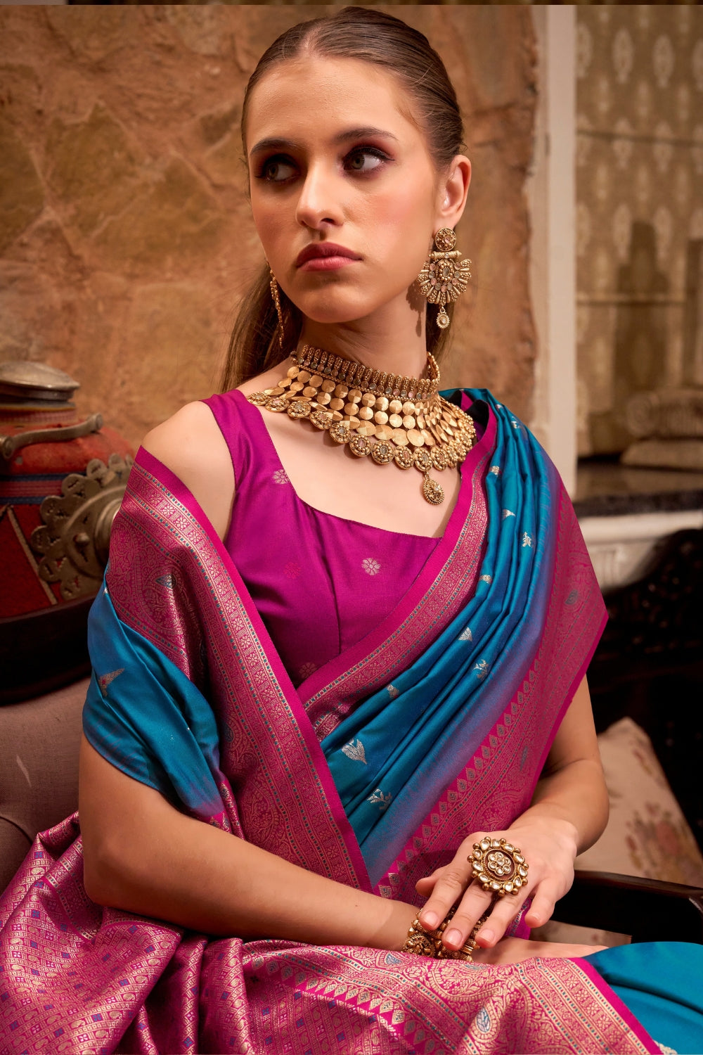 Blue Soft Silk Saree