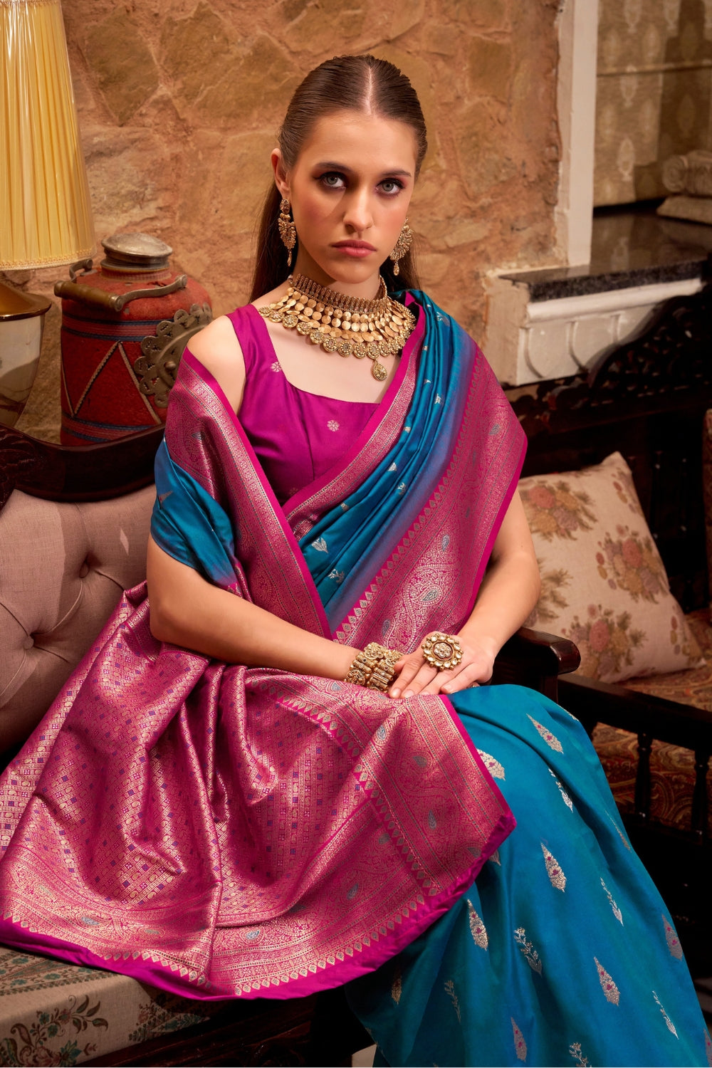 Blue Soft Silk Saree