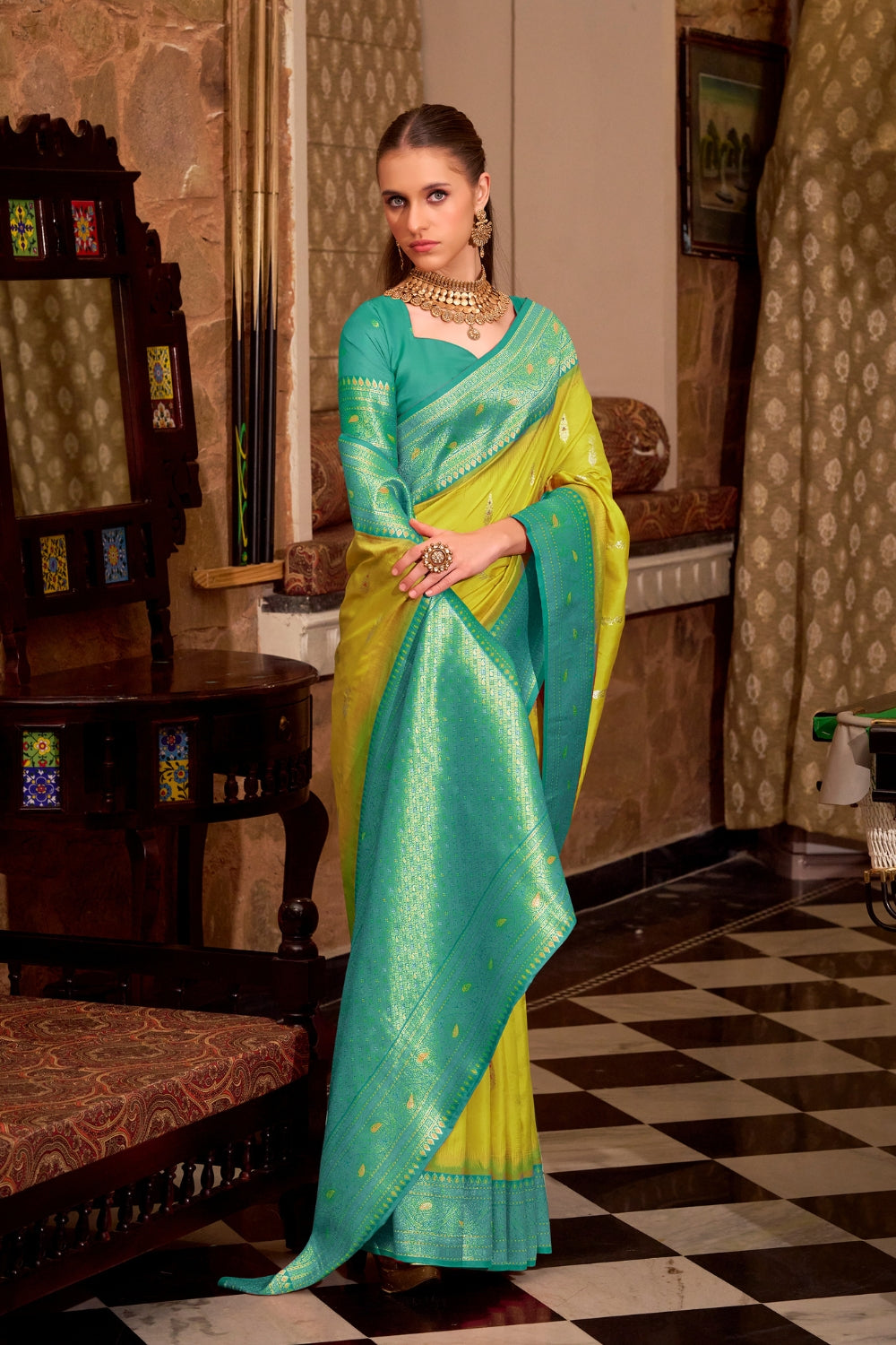 Yellow Soft Silk Saree