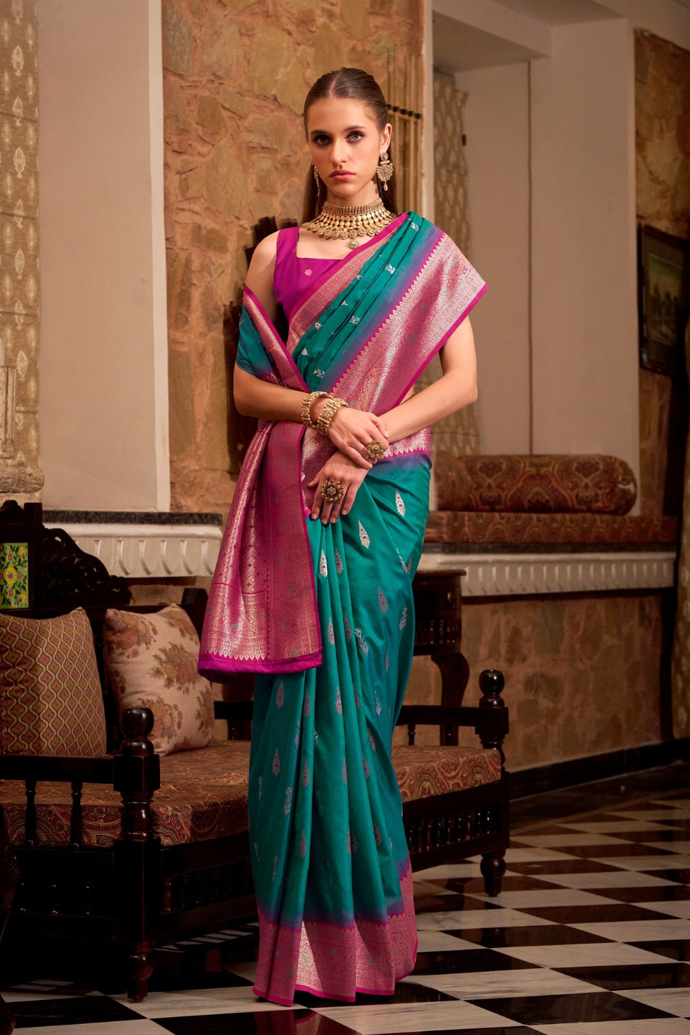Sky Blue Soft Silk Saree
