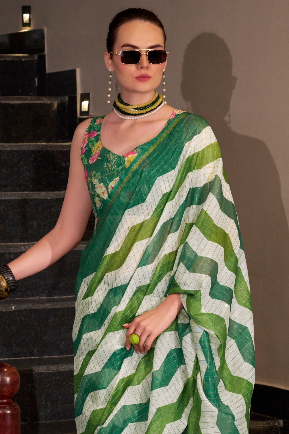 Multi Linen Cotton Silk Saree