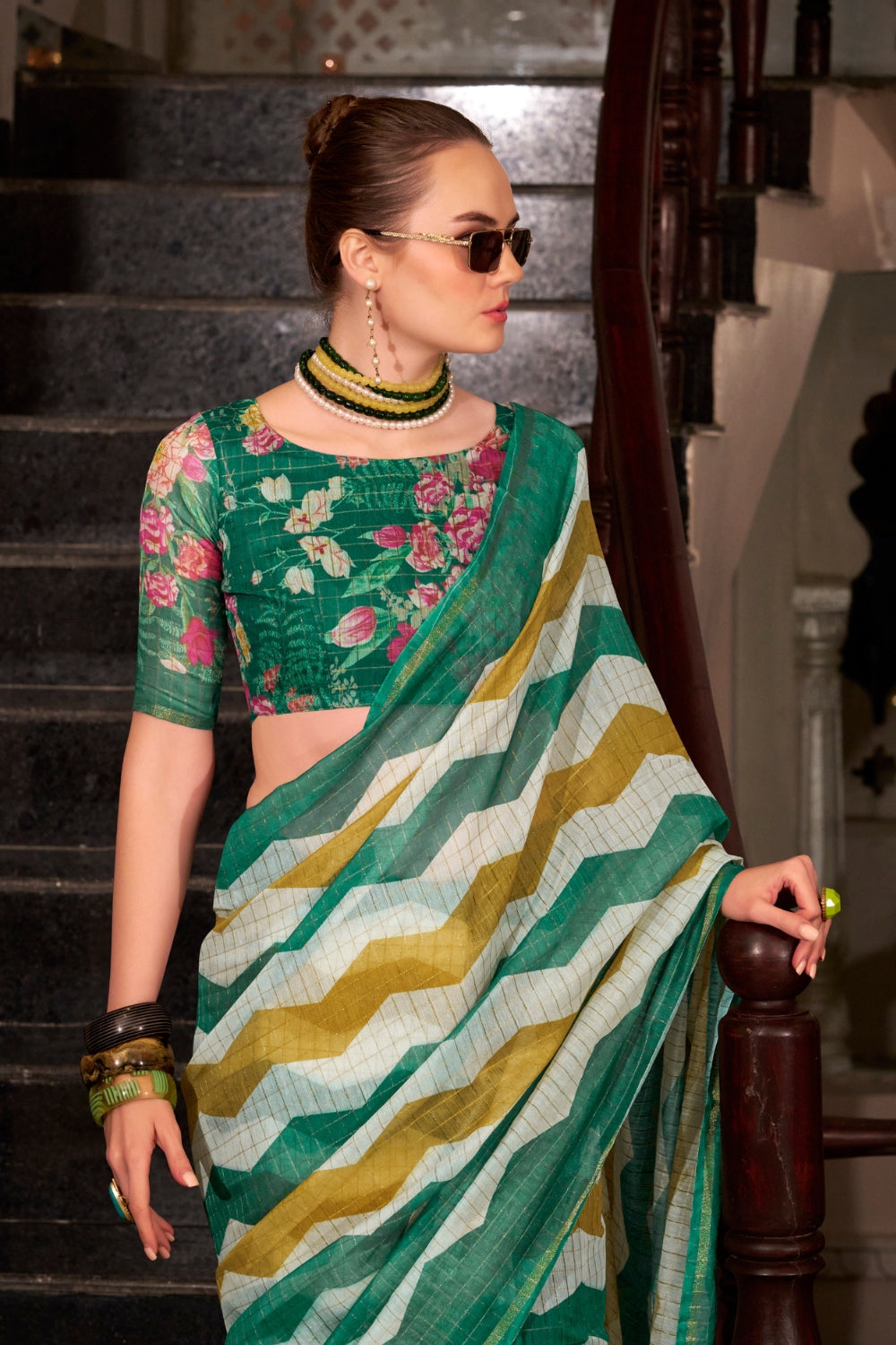 Multi Linen Cotton Silk Saree