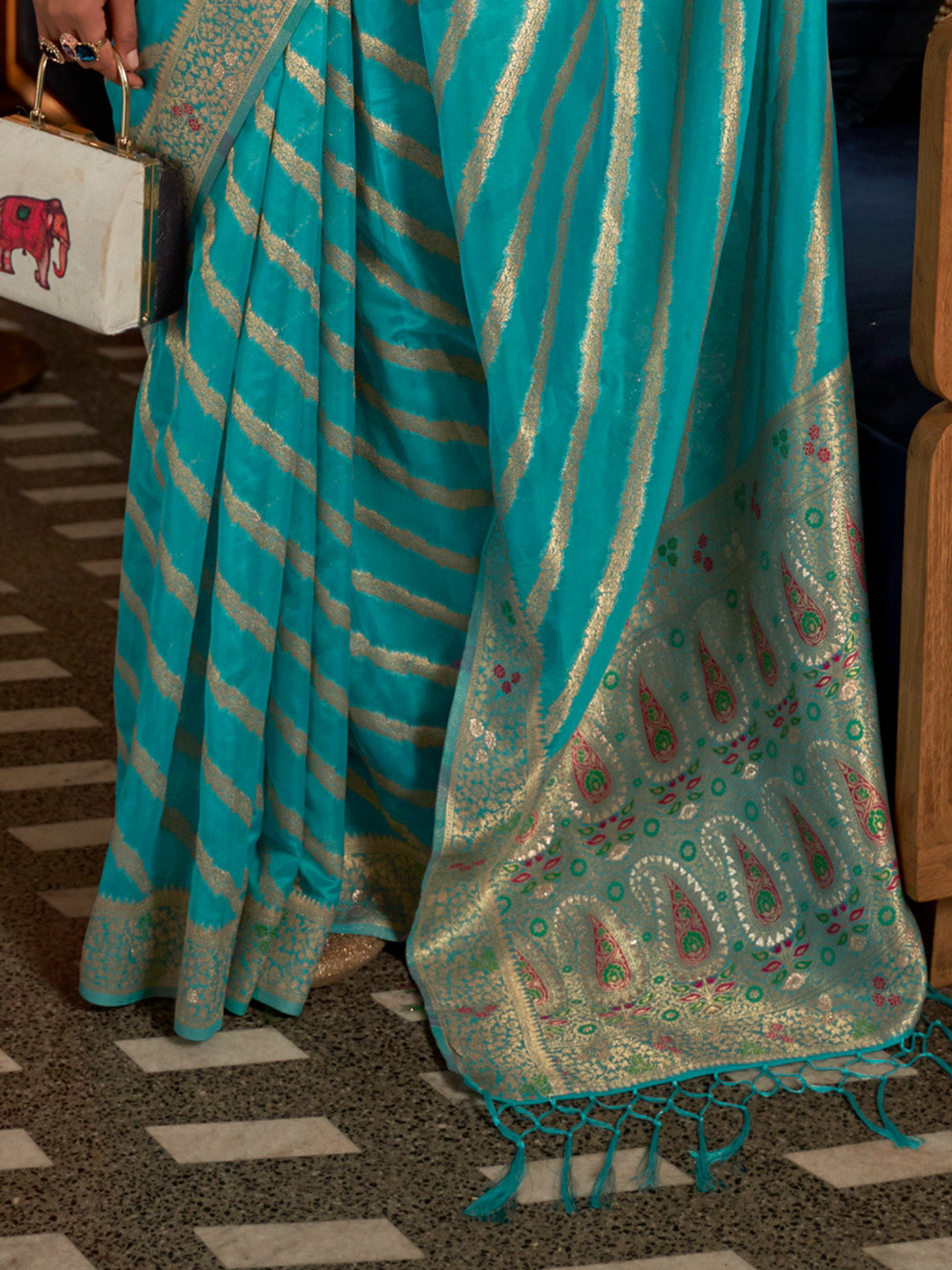 Meenakari Weaving Organza Silk Saree