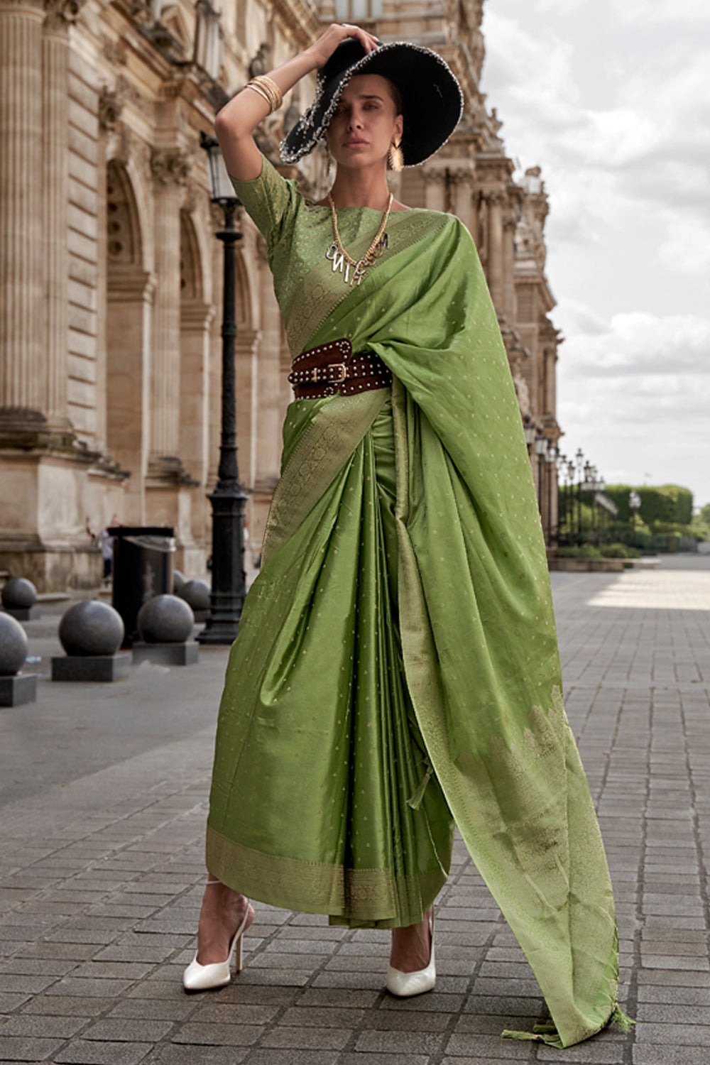 Green Banarasi Silk Saree