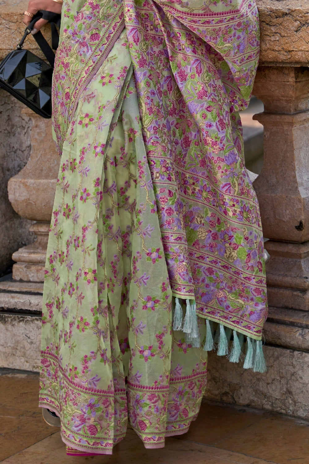 Green Organza Saree