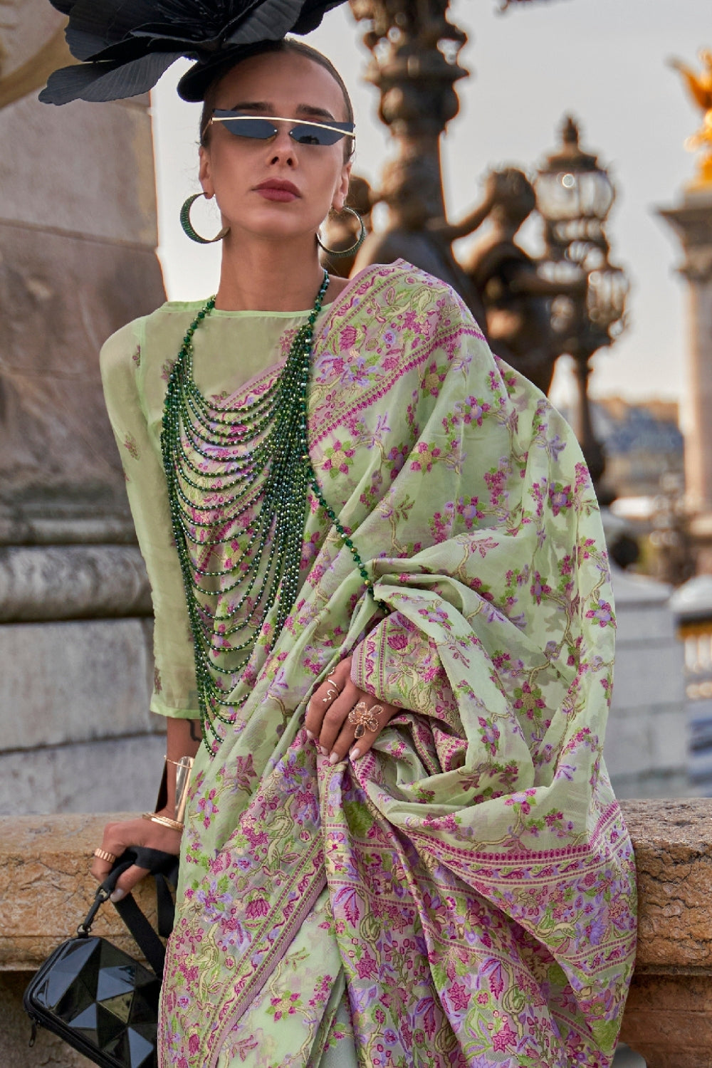 Green Organza Saree