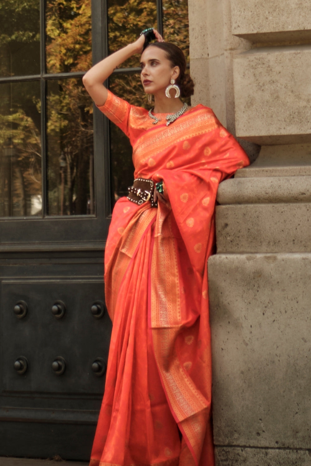 Orange Soft Silk Saree