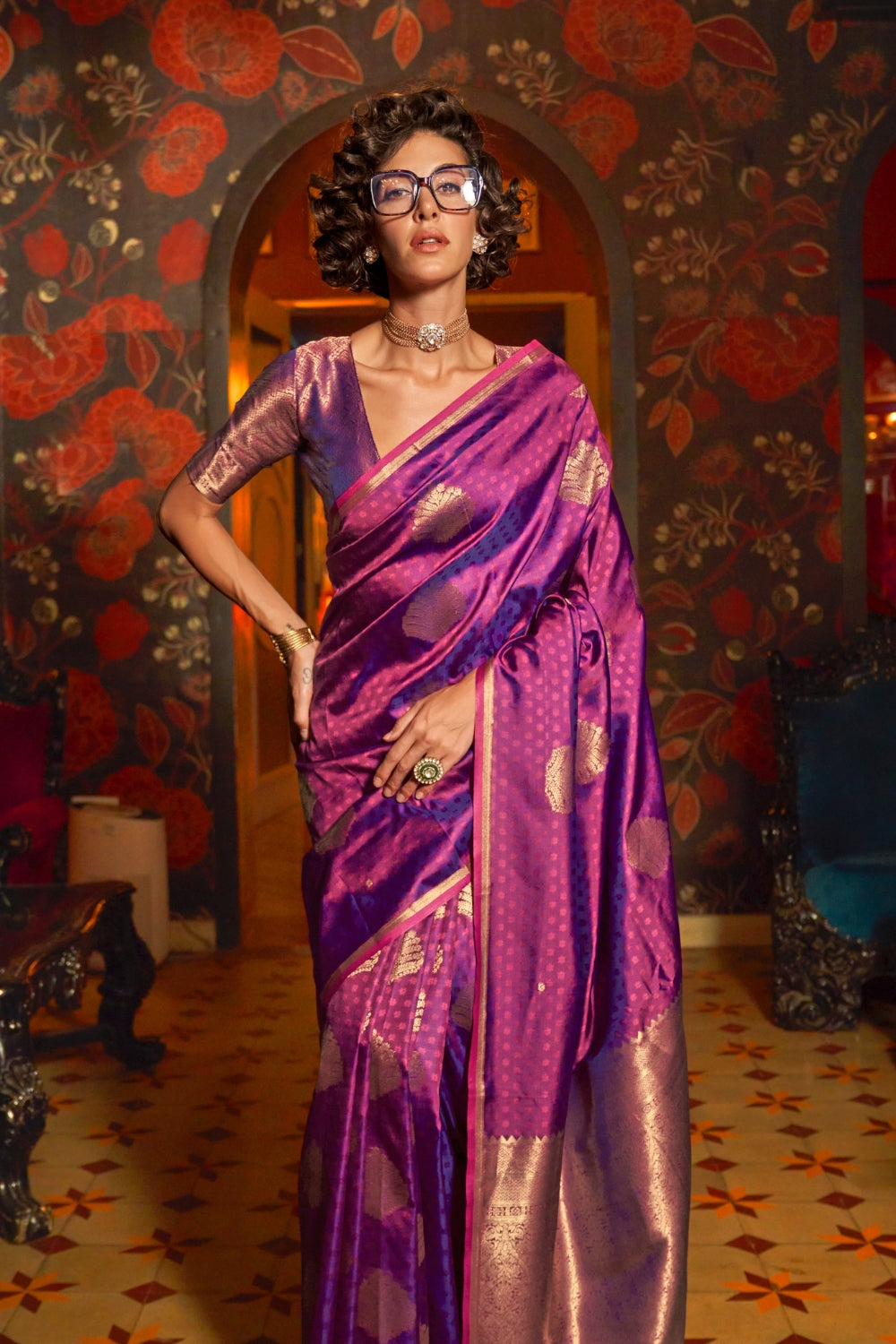 Purple Silk Saree