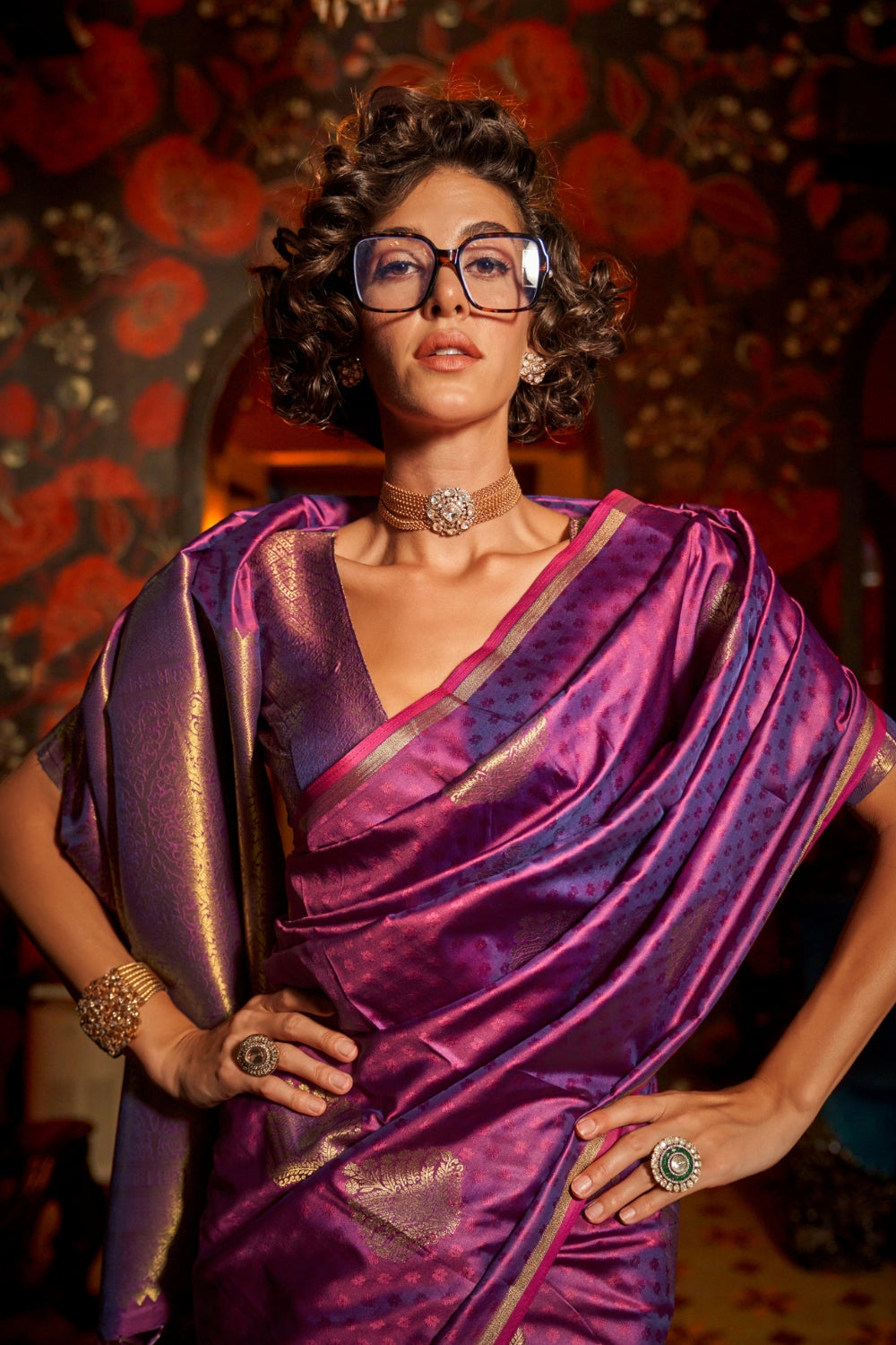 Purple Silk Saree