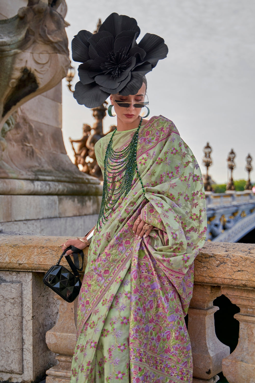 Green Organza Saree