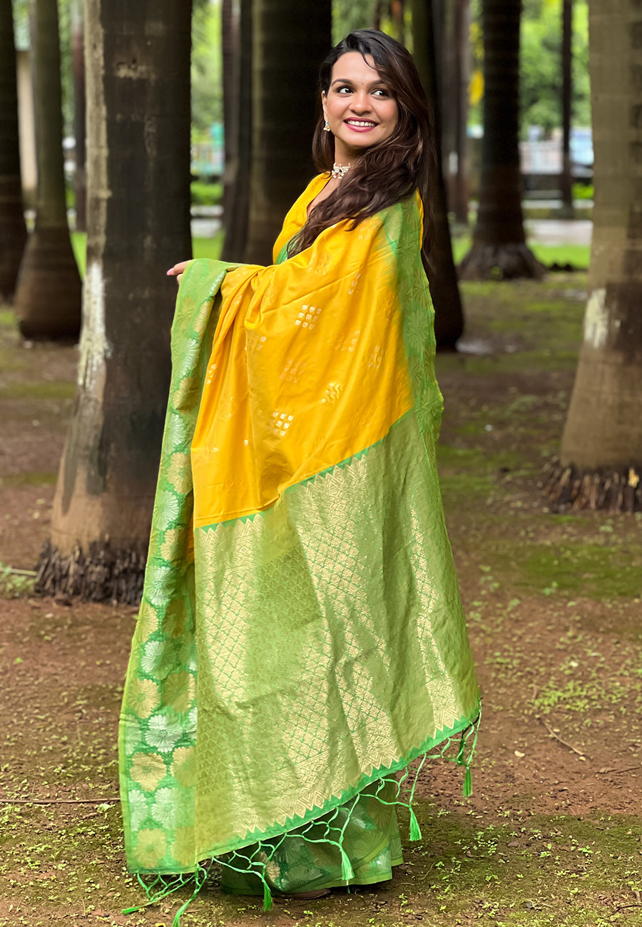 Banana Yellow Soft Silk Saree