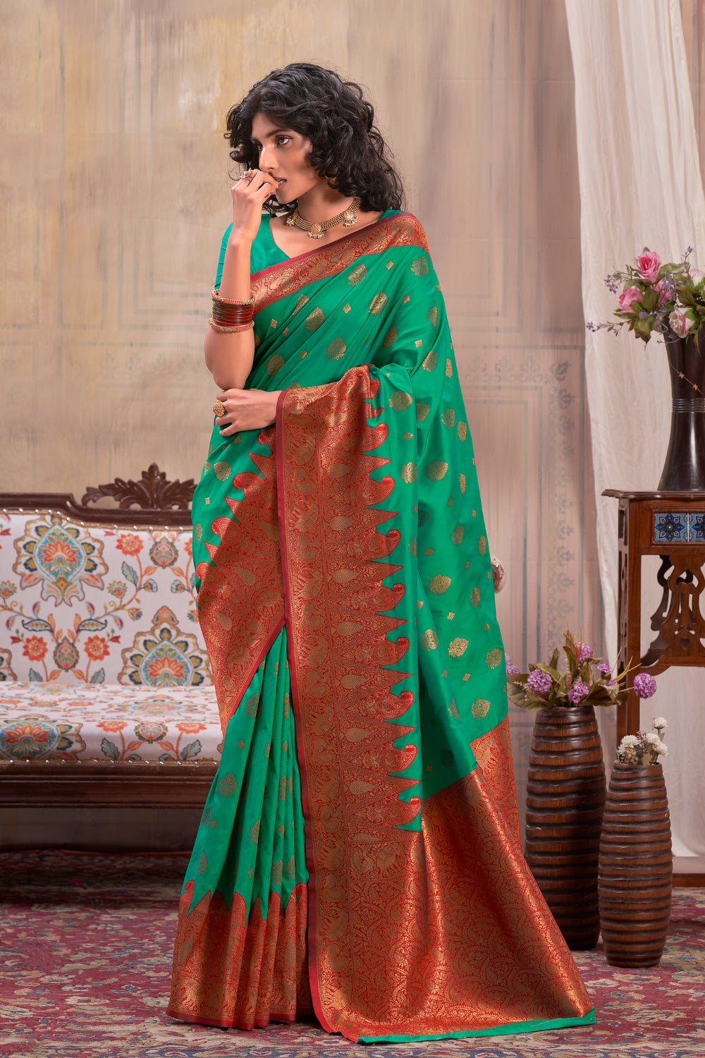 Teal Soft Silk Saree