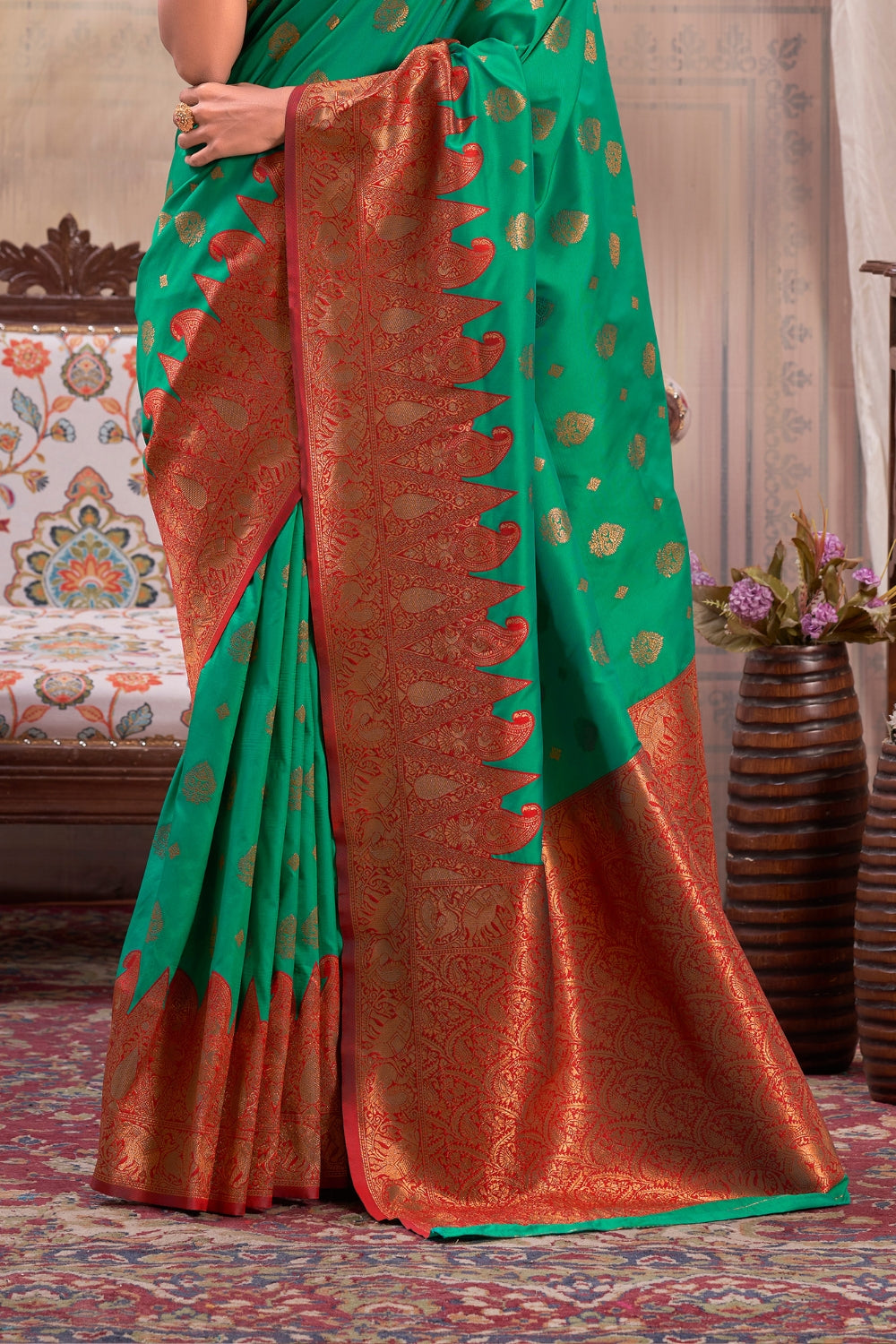 Teal Soft Silk Saree