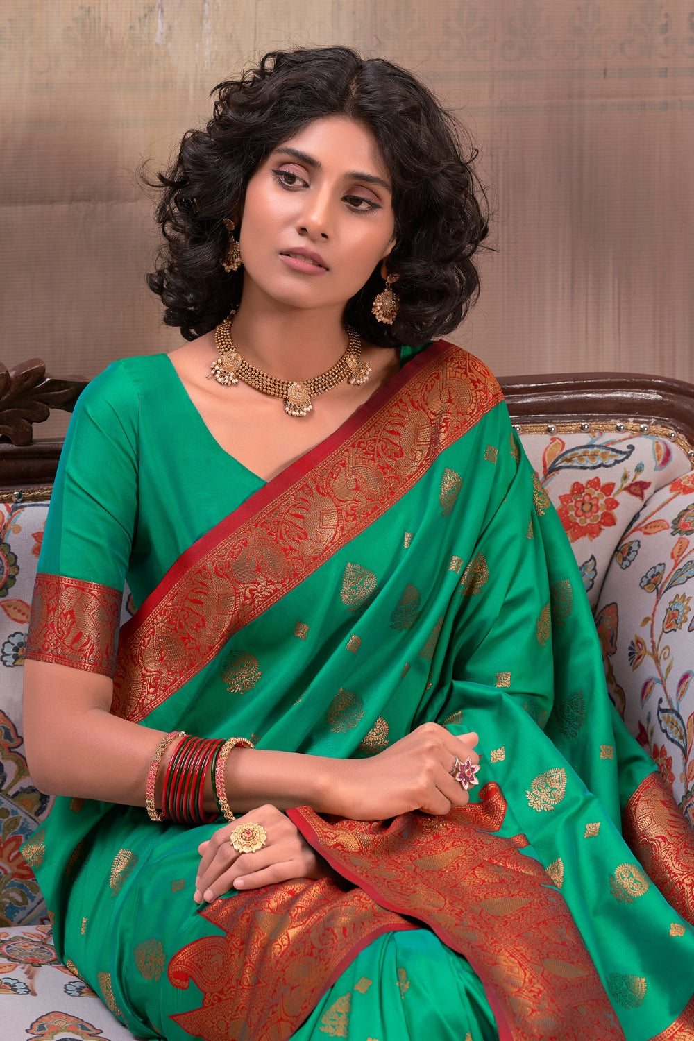 Teal Soft Silk Saree