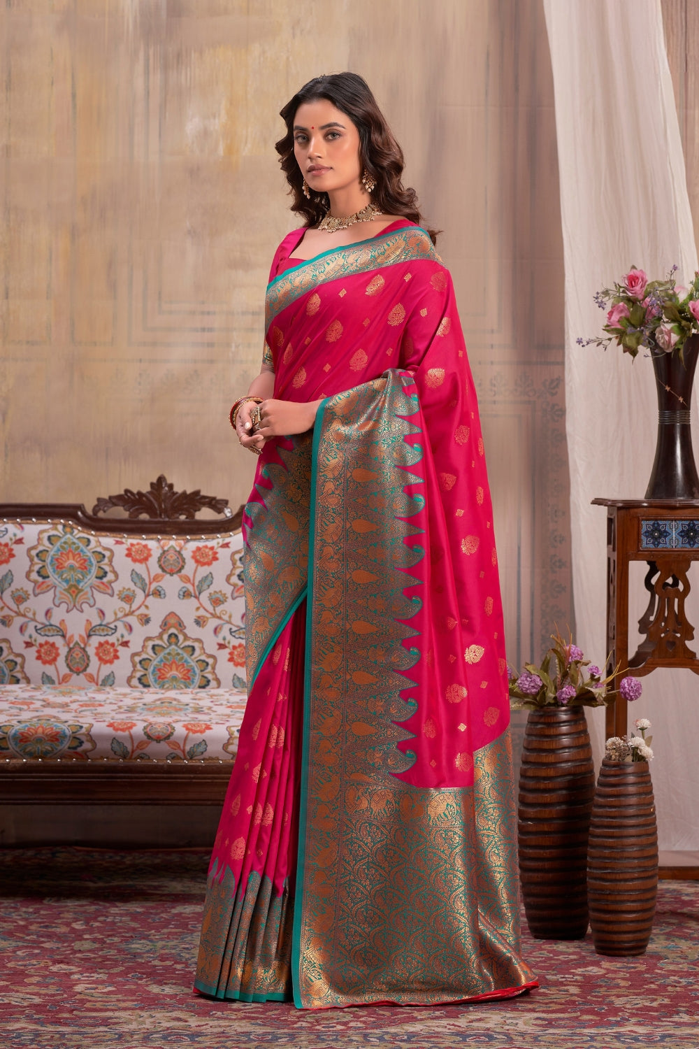 Pink Soft Silk Saree