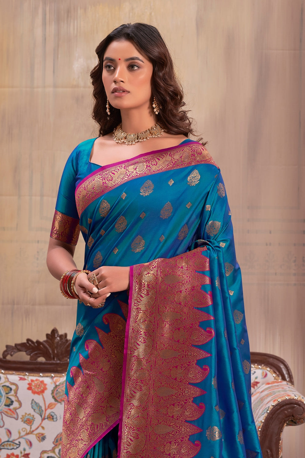 Blue Soft Silk Saree
