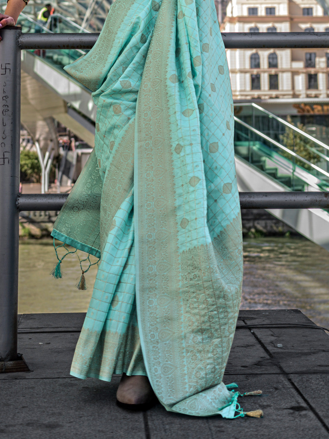 Green Katan Silk Saree