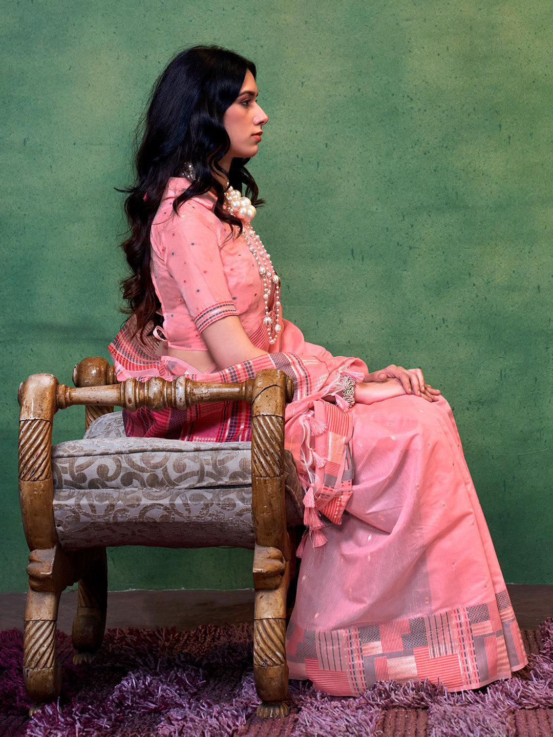 Pink Party Wear Silk Saree