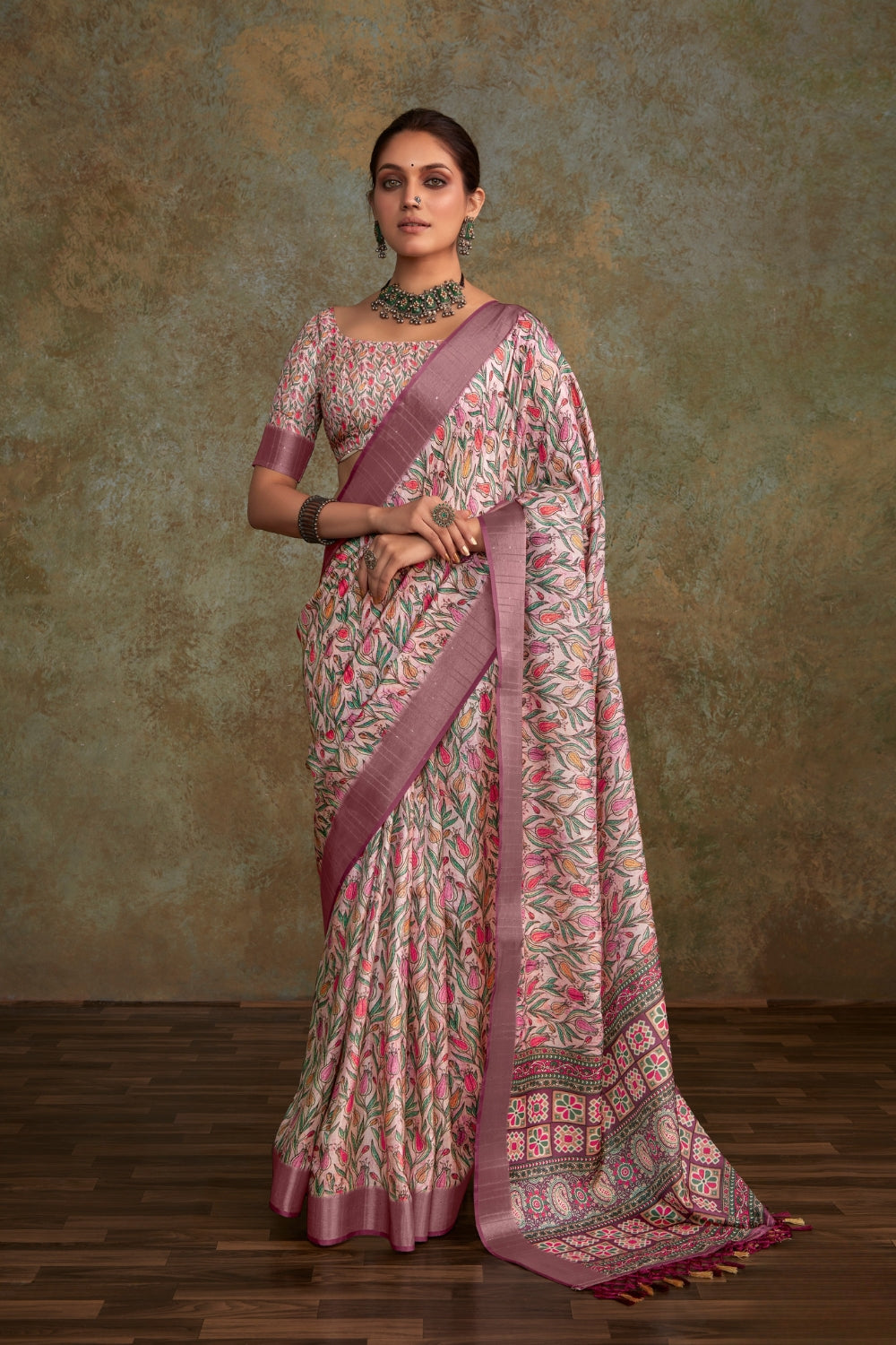Pink Handloom Silk Saree