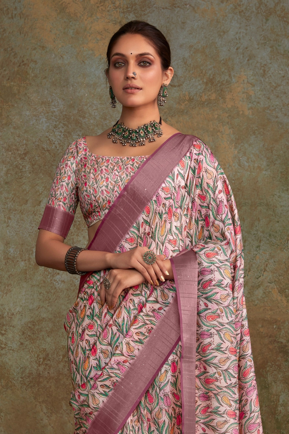 Pink Handloom Silk Saree