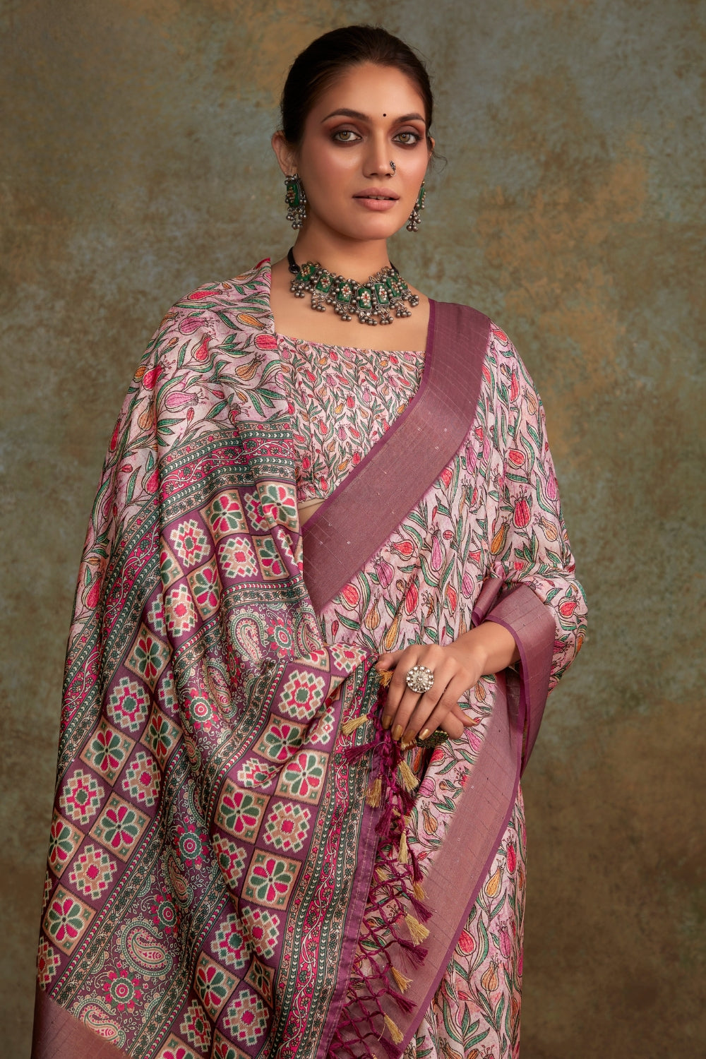 Pink Handloom Silk Saree