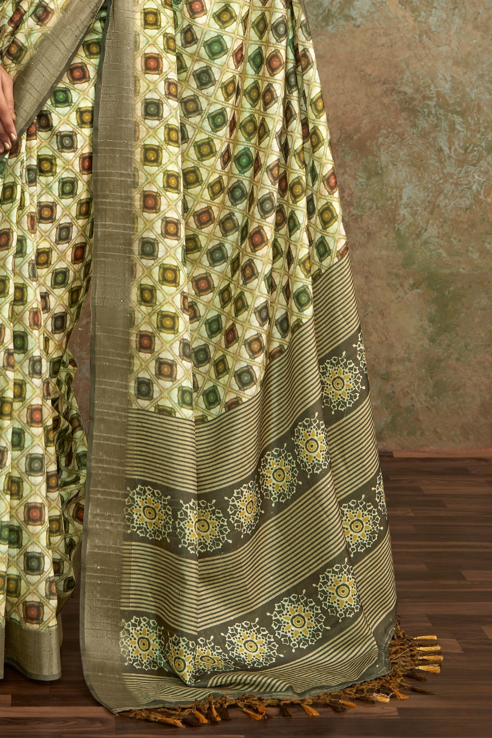 Yellow Handloom Silk Saree