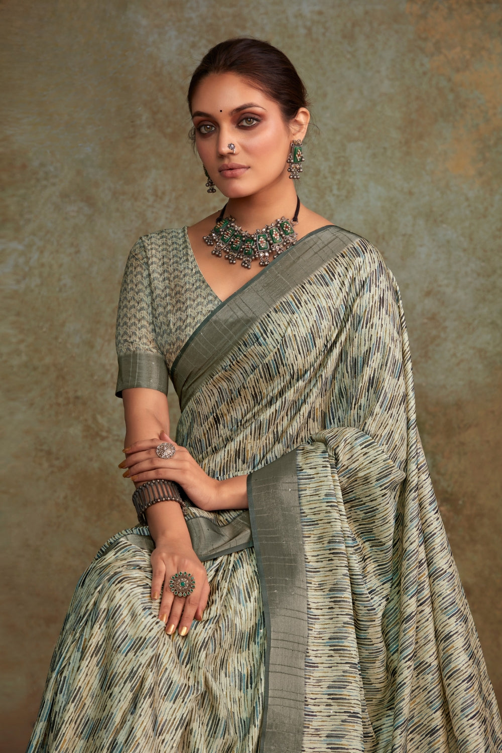 Off White Handloom Silk Saree