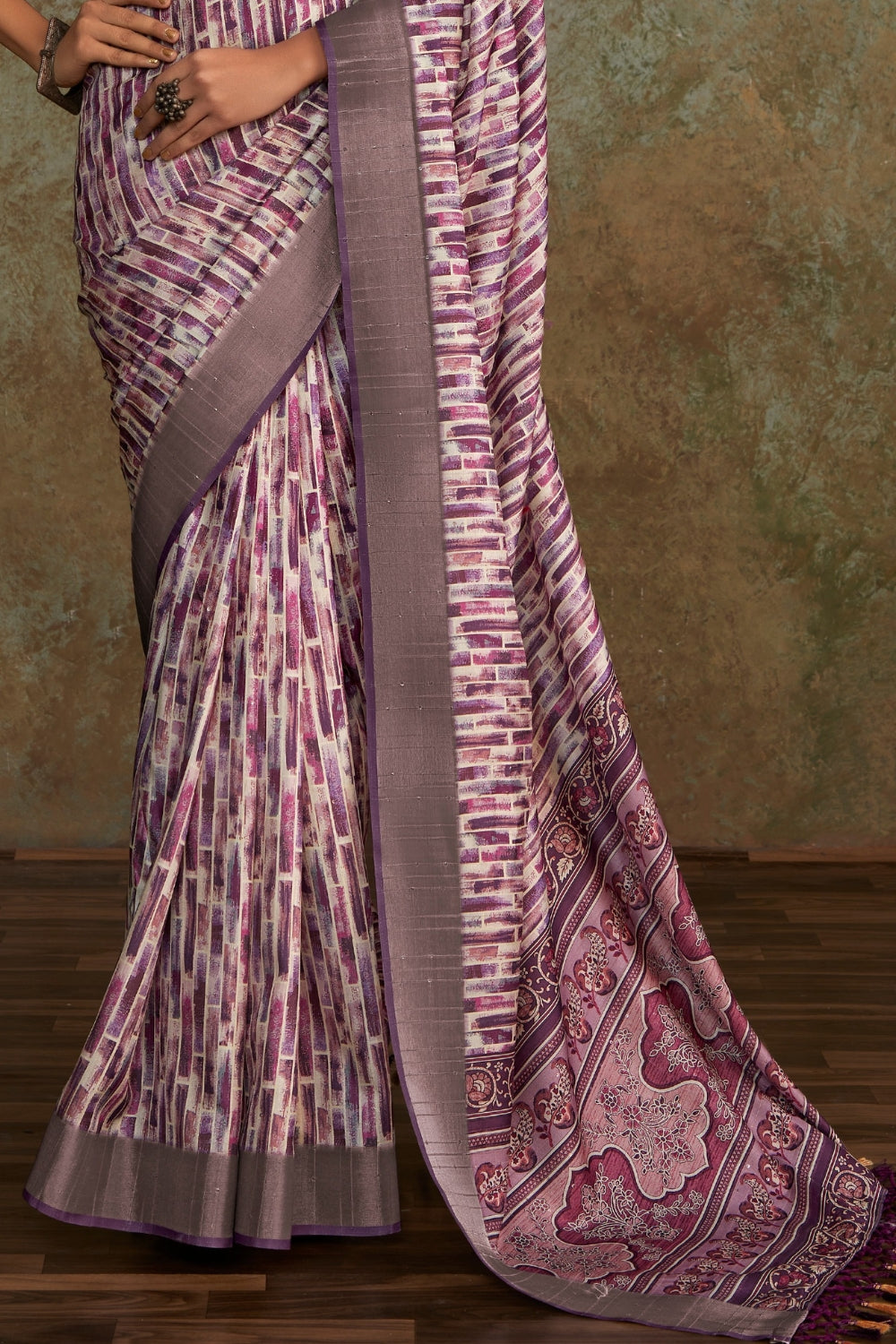 Purple Handloom Silk Saree