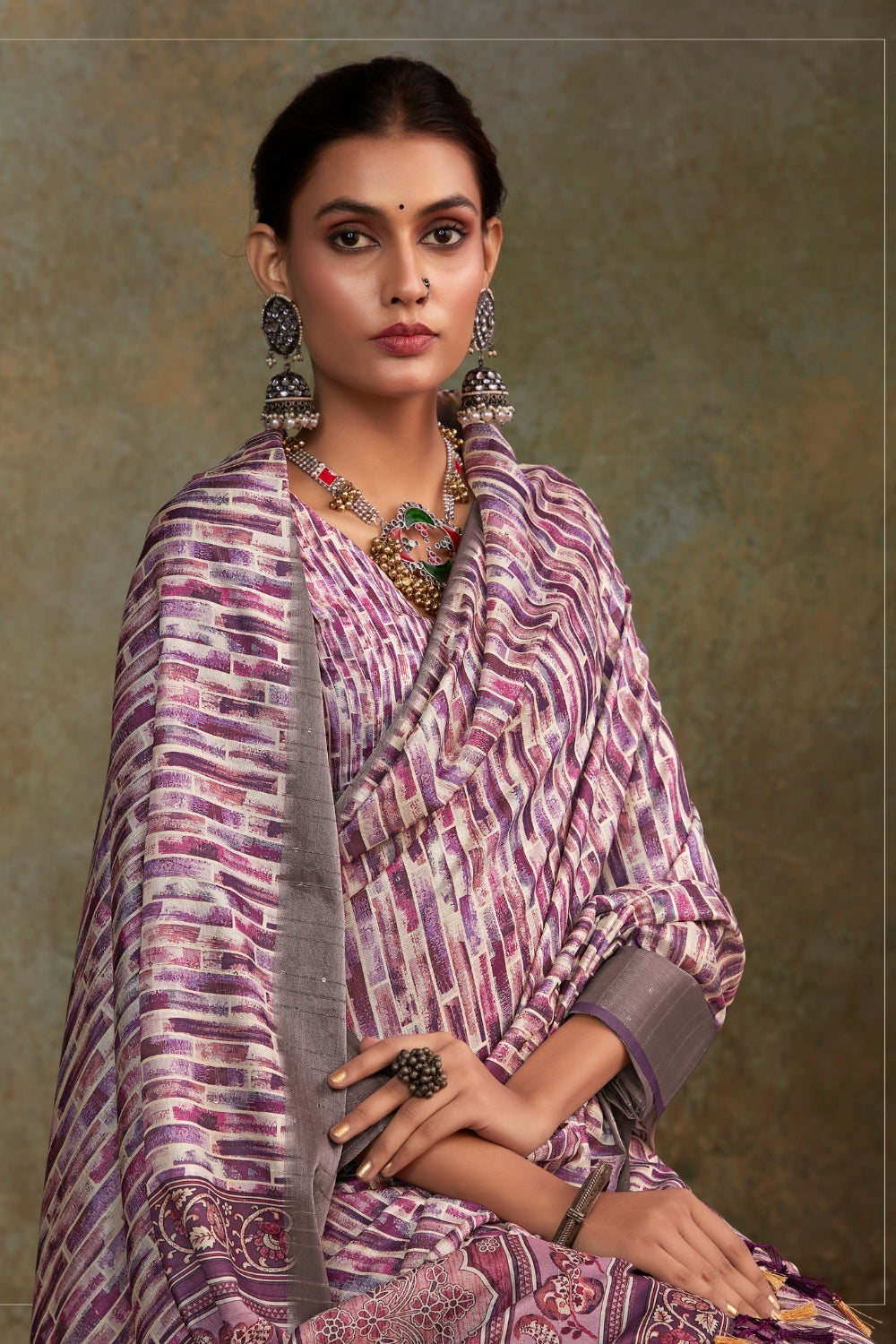 Purple Handloom Silk Saree