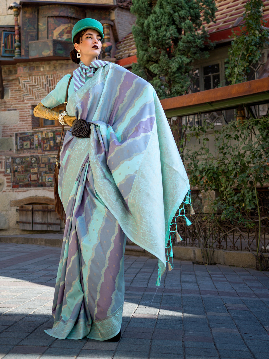 Green Katan Silk Saree