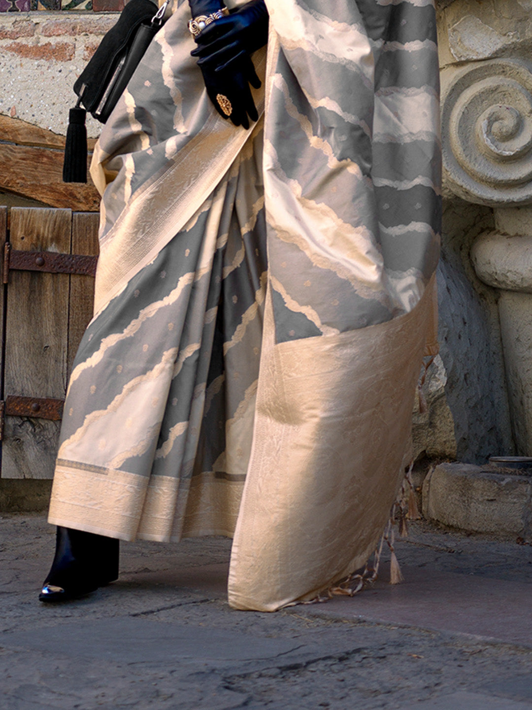 Gold Katan Silk Saree