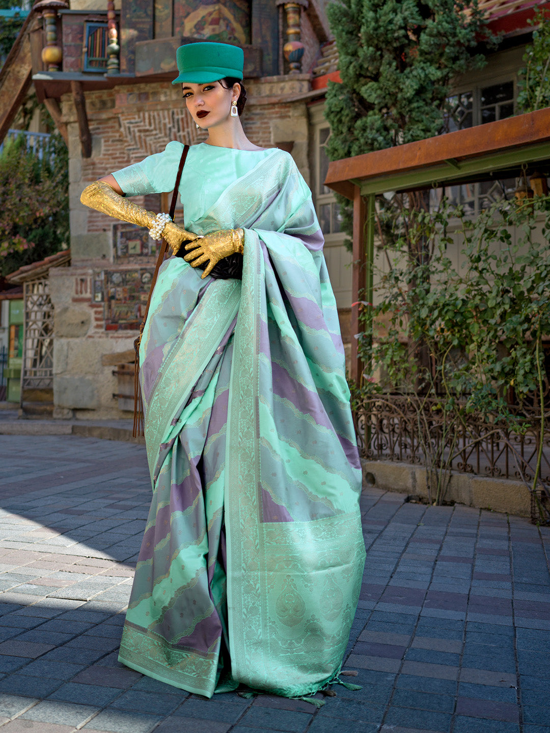 Green Katan Silk Saree