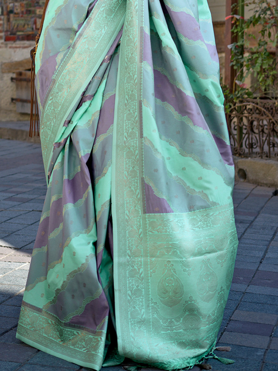 Green Katan Silk Saree