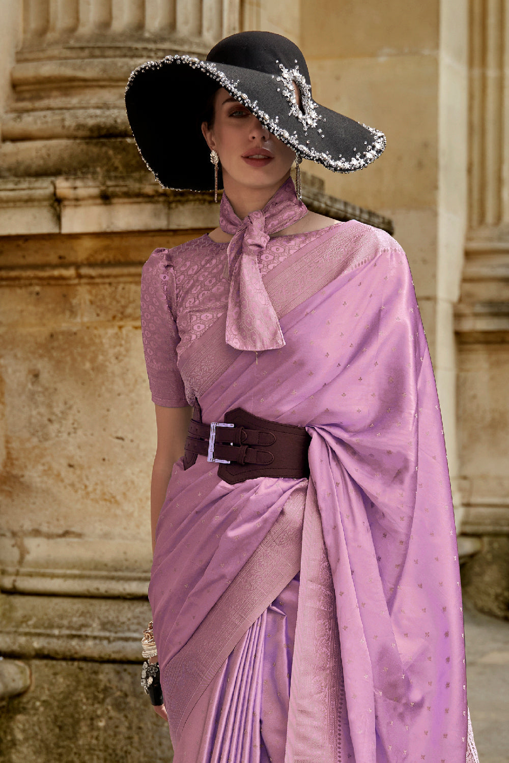 Pink Banarasi Silk Saree