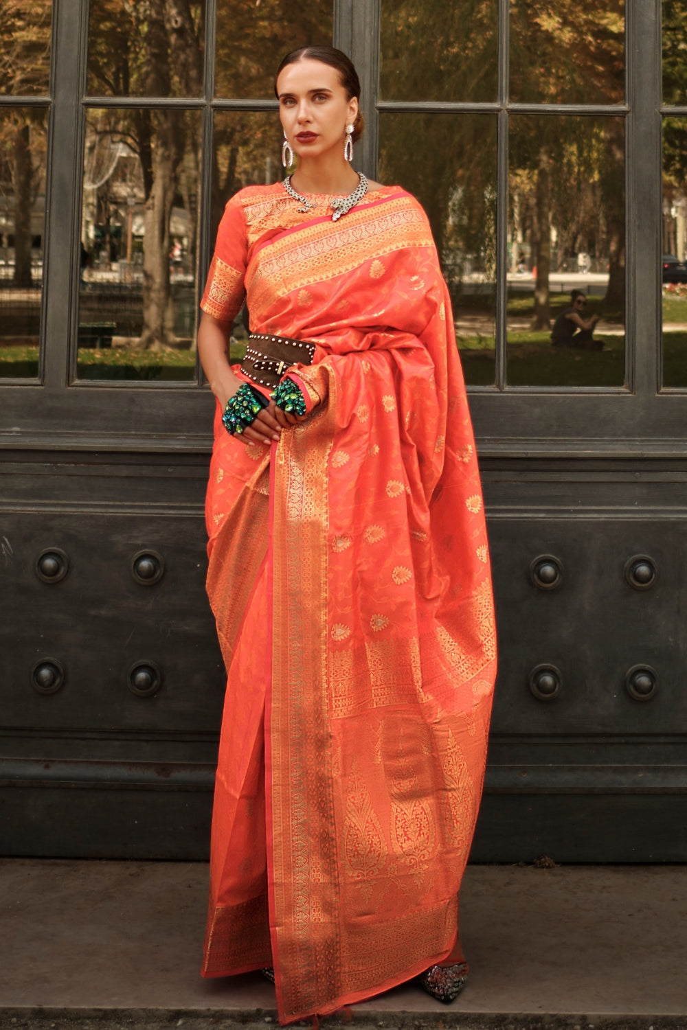 Orange Soft Silk Saree