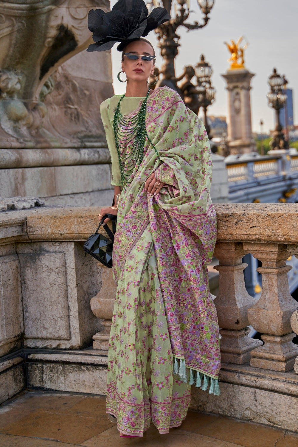 Green Organza Saree