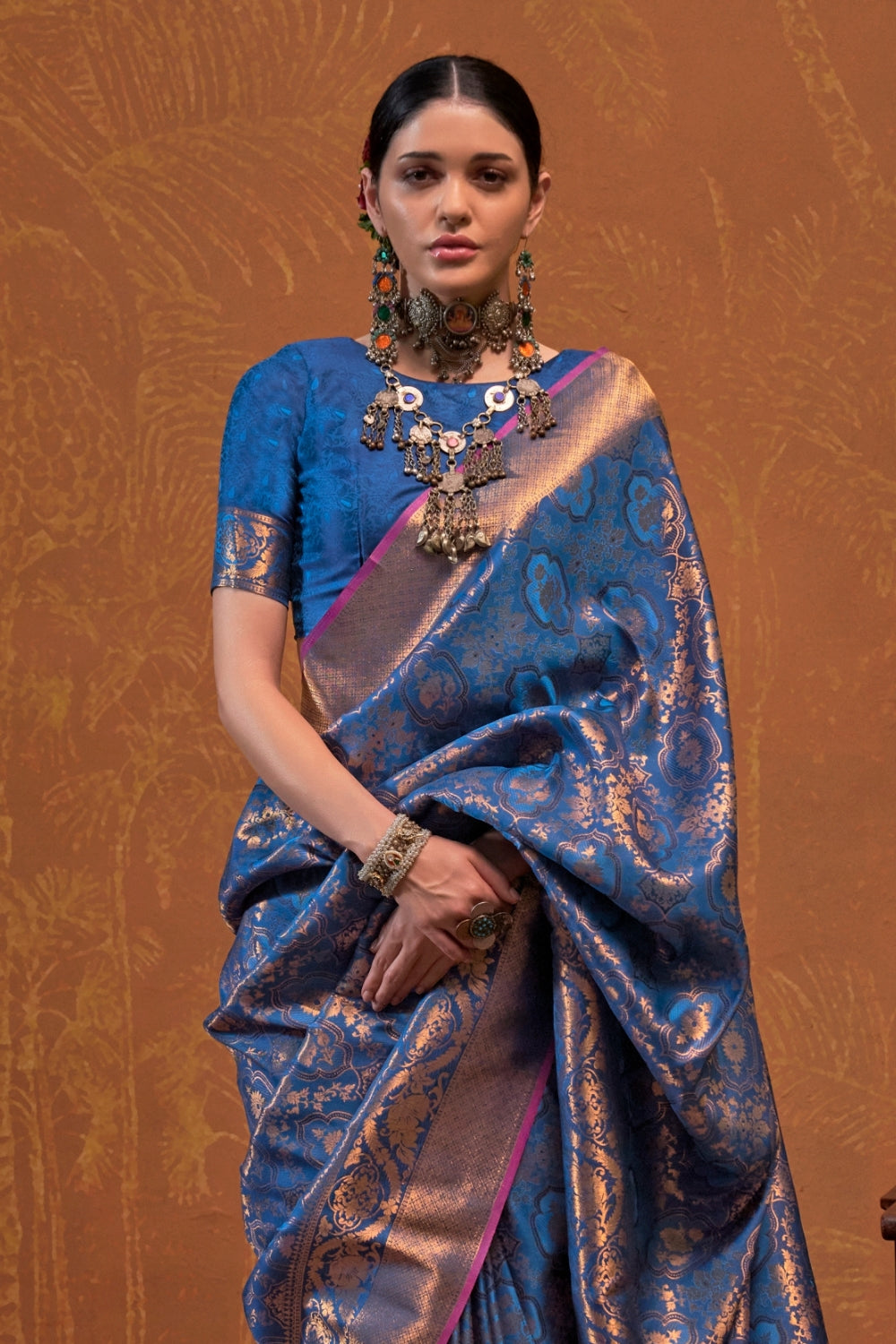 Dark Blue Silk Saree