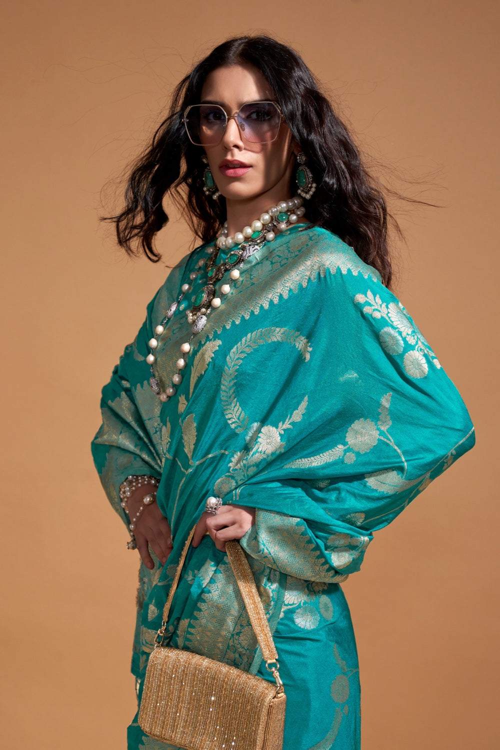 Sky Blue Georgette Saree