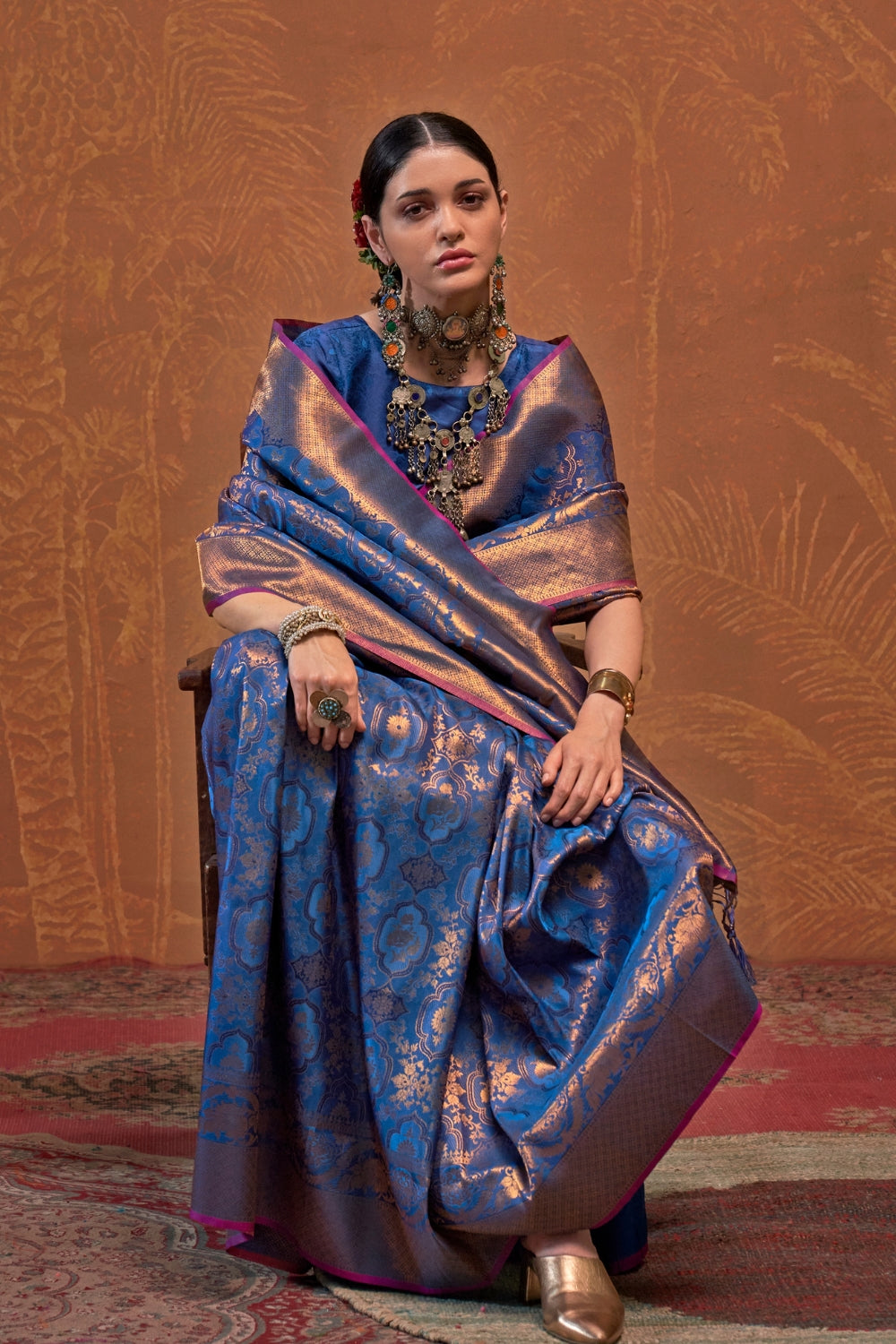 Dark Blue Silk Saree
