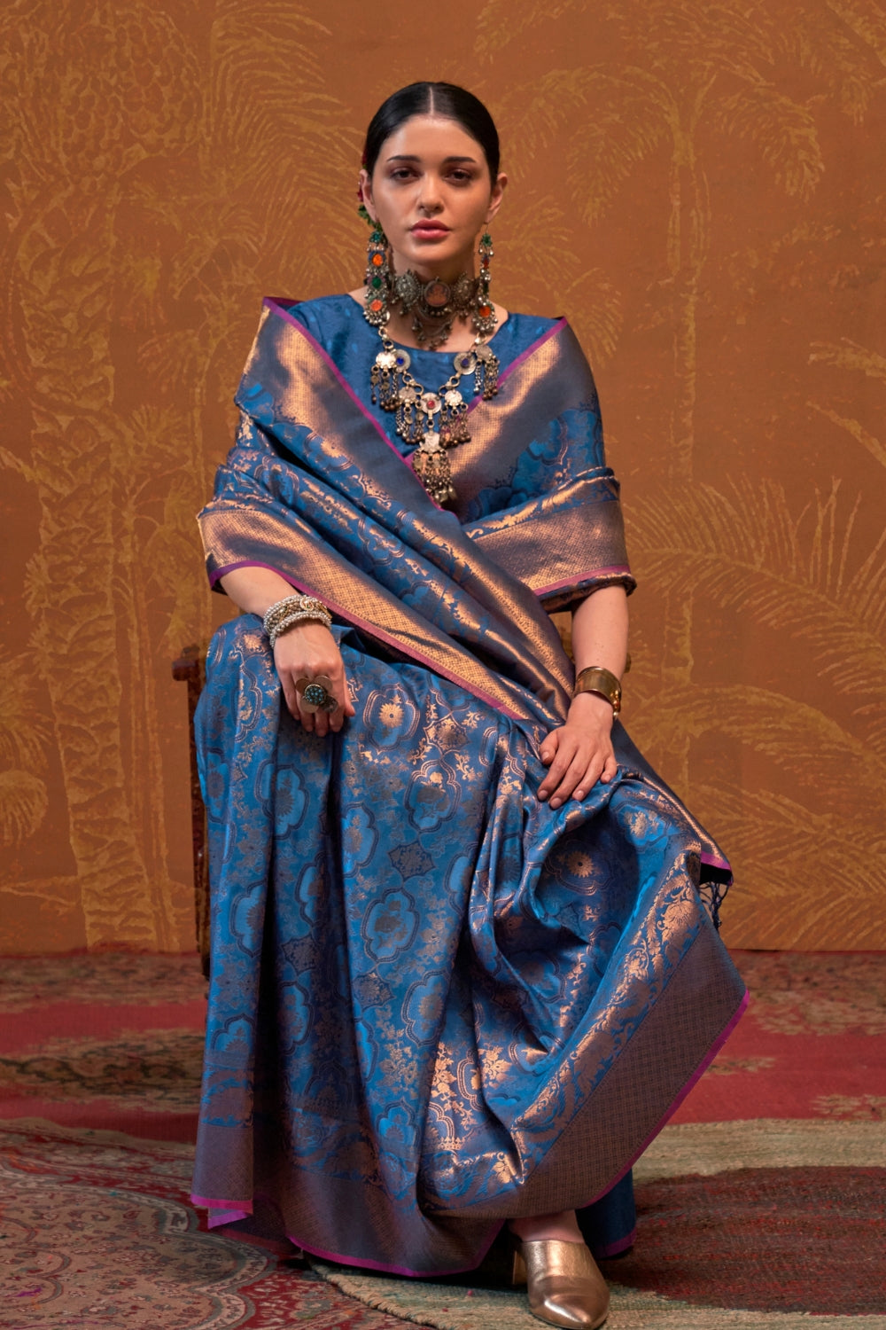 Dark Blue Silk Saree