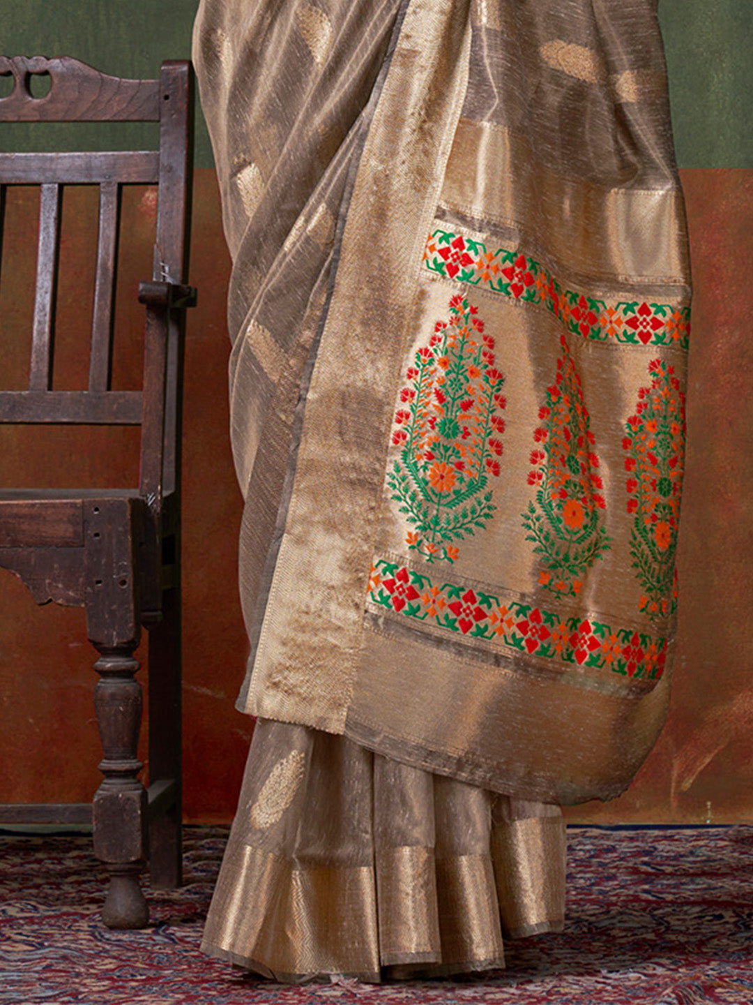 Gold Paithani Zari Tissue Saree