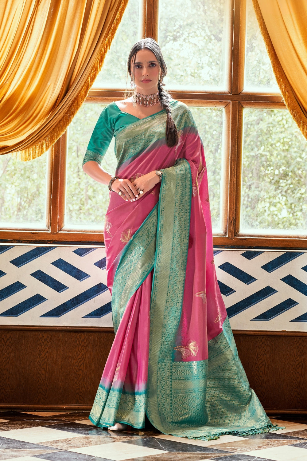 Pink Soft Silk Saree