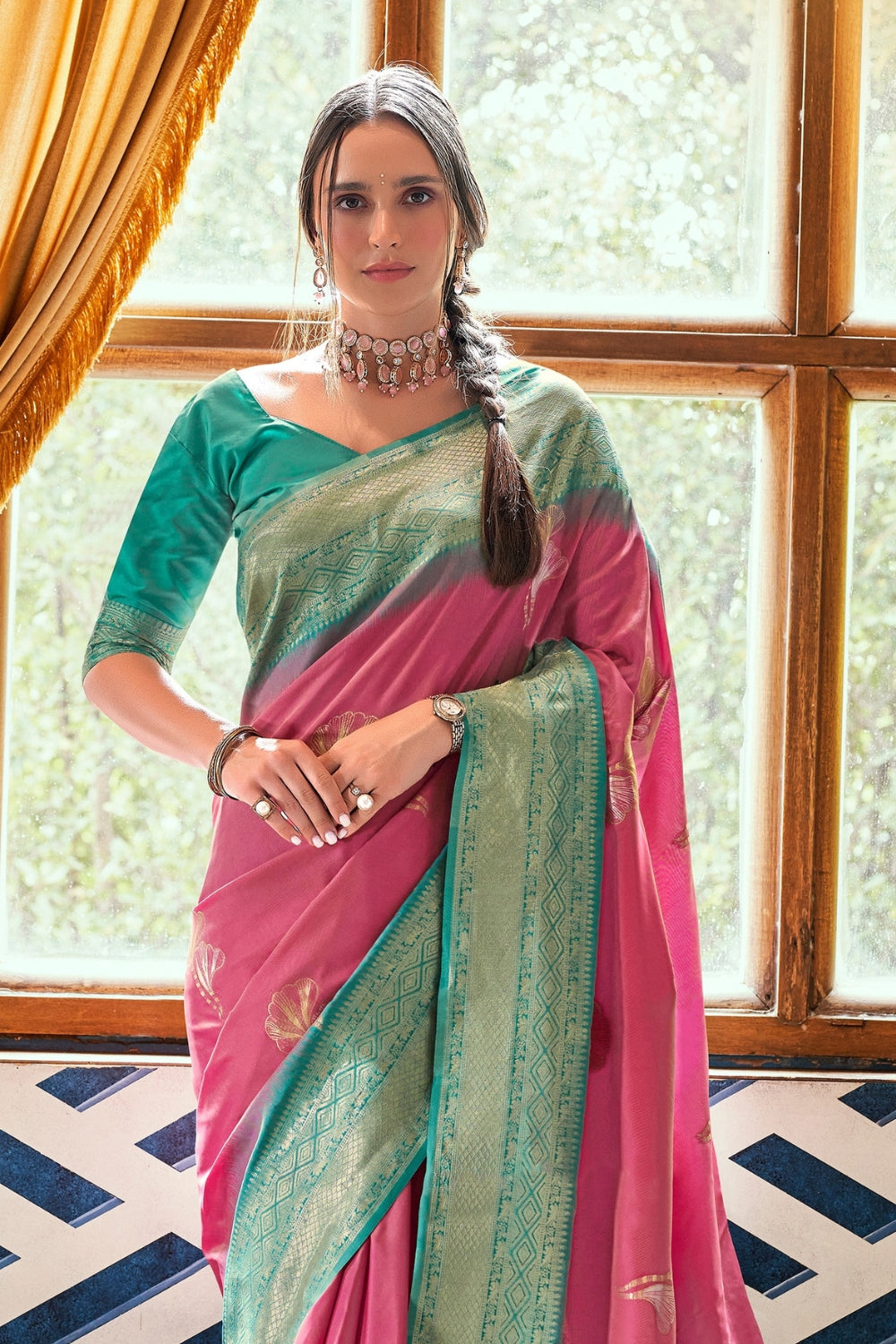 Pink Soft Silk Saree
