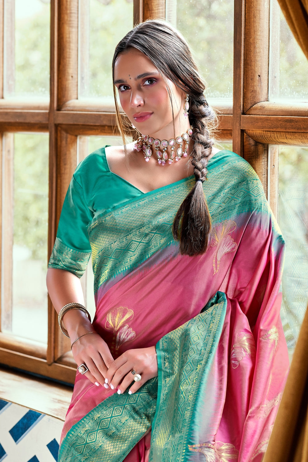 Pink Soft Silk Saree