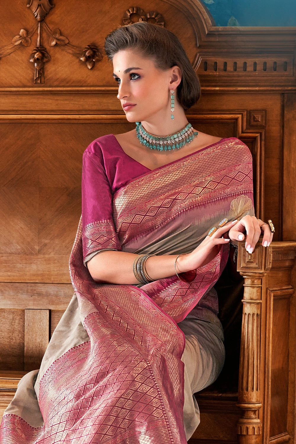 Pink Soft Silk Saree