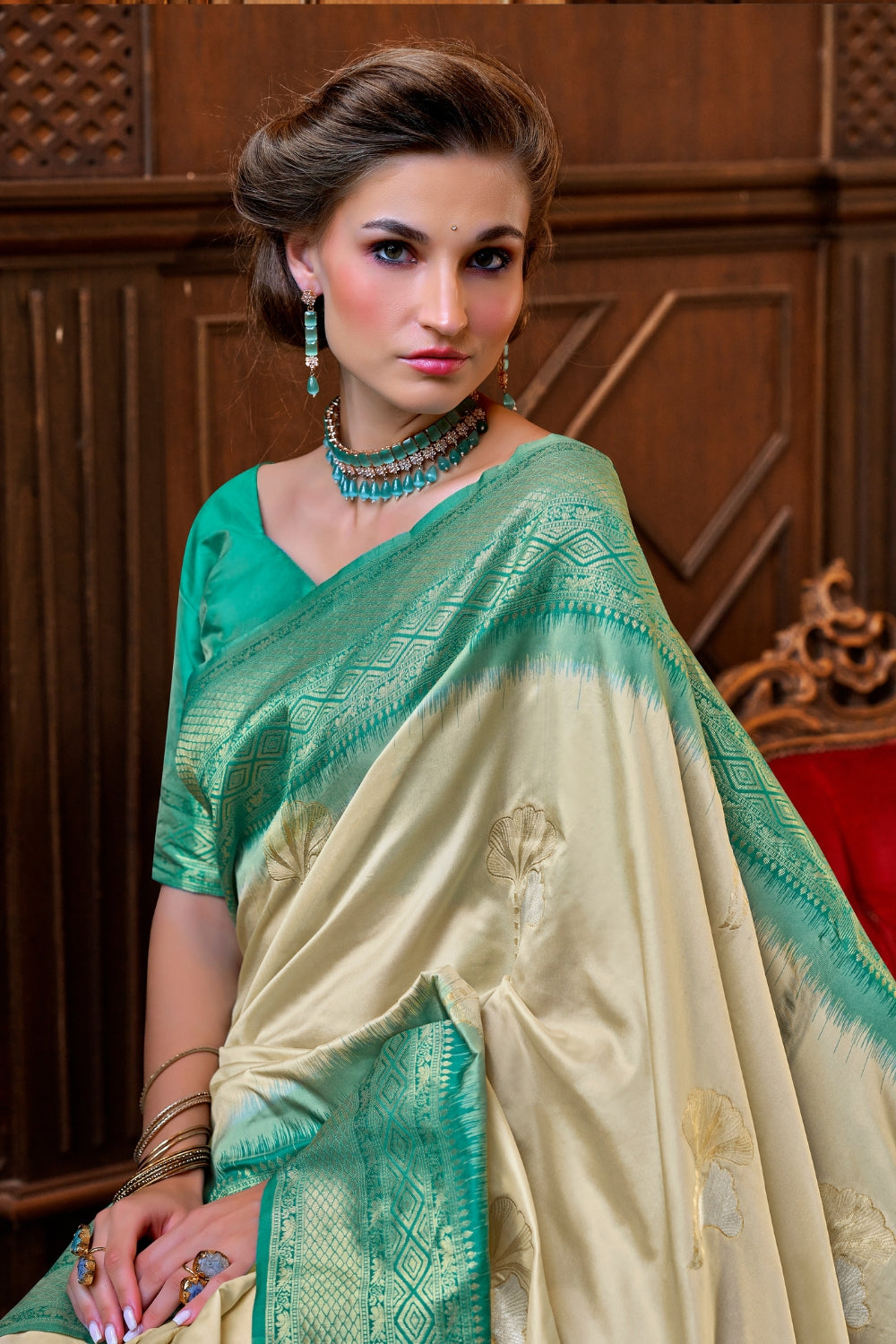 Off White Soft Silk Saree