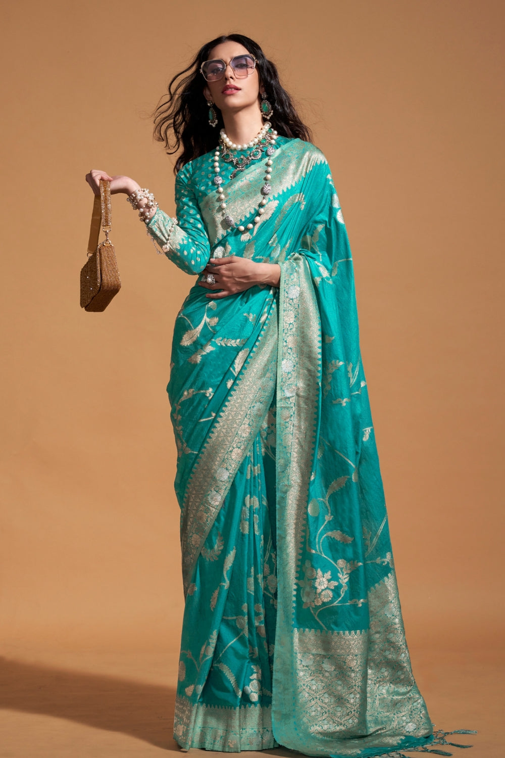 Sky Blue Georgette Saree
