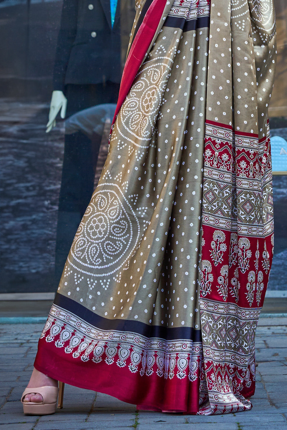 Multicolor Satin Silk Saree