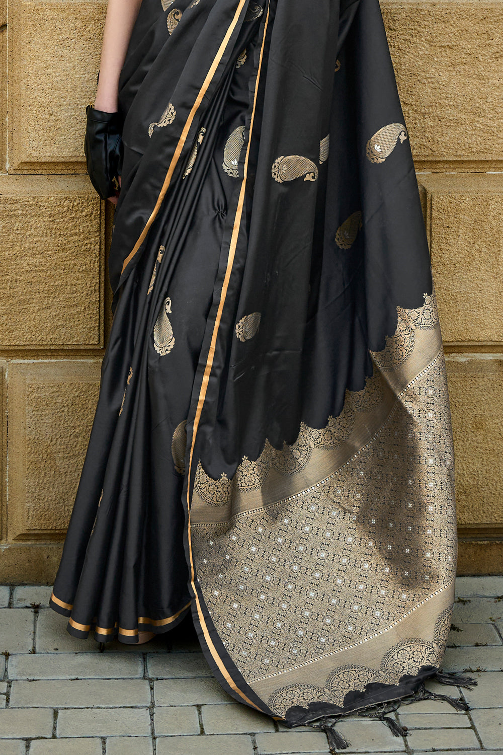 Black Banarasi Silk Saree