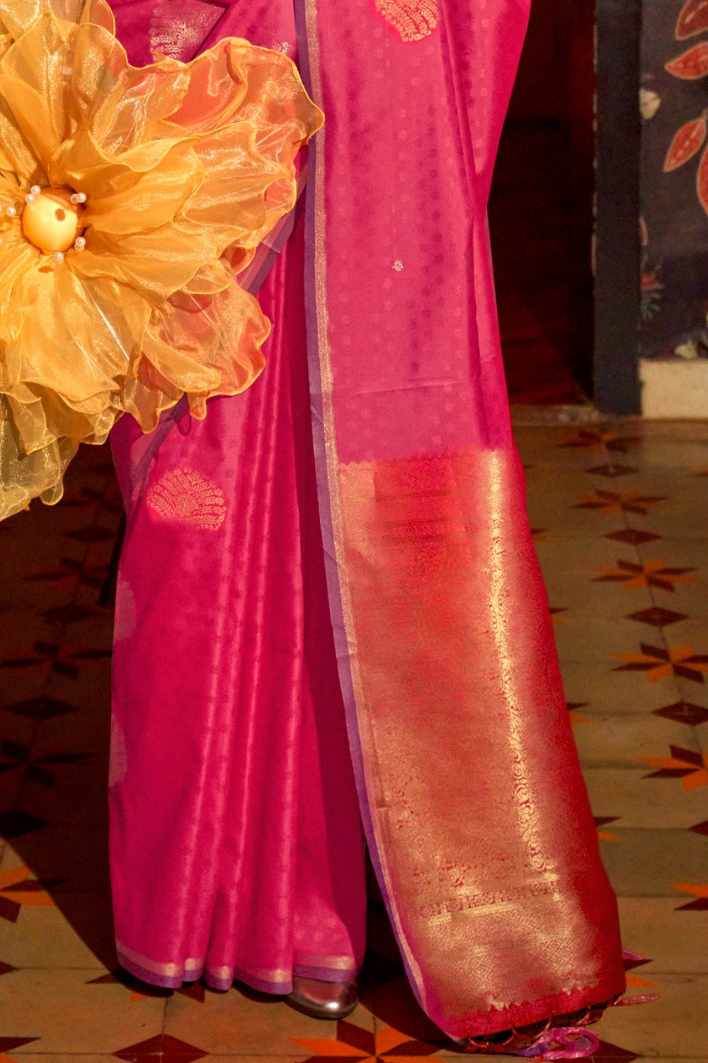 Pink Silk Saree